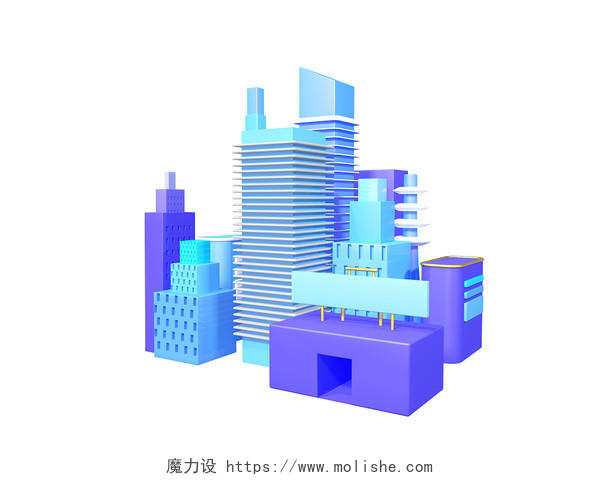 城市创意3D元素建筑C4D素材3DC4D
